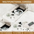thumbnail image 3 of Aisword 124" U Shaped Cloud Couch Sectional with USB Charging, Hidden Storage, Cup Holders & Chenille Double Chaise, White, 3 of 7