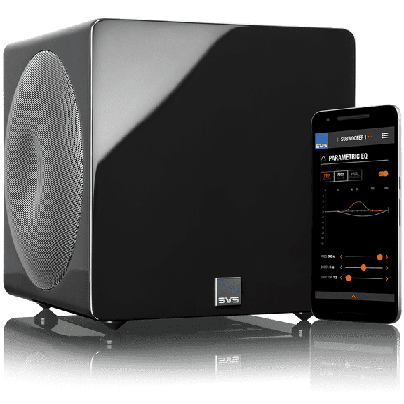 SVS 3000 Micro, Dual Active 8" Drivers, 2500 Watts Peak Power Micro Sealed Subwoofer - Piano Gloss Black
