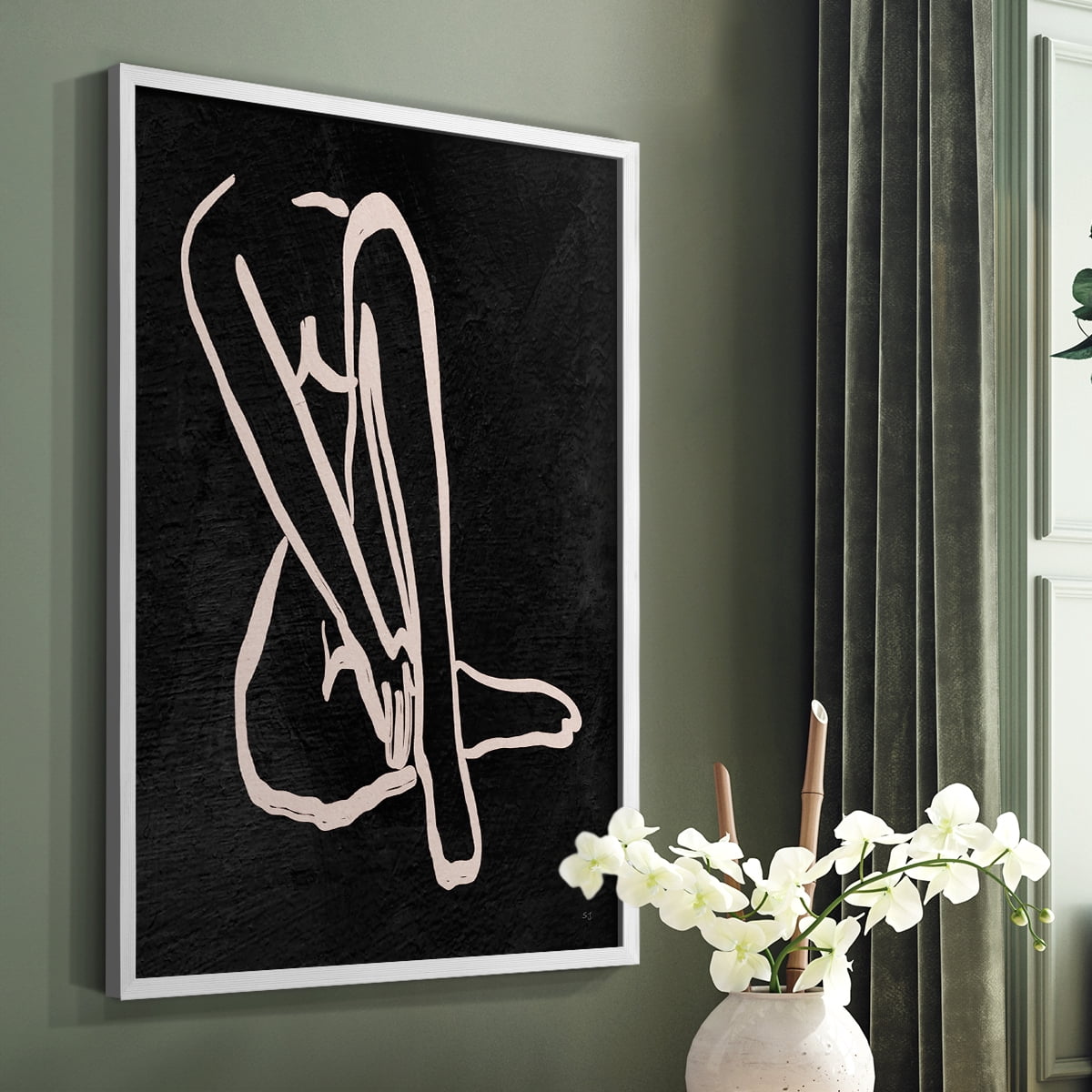 Figure in Dark I in Paper Solid Wood 8 x 10 Framed Print