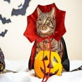 thumbnail image 4 of Capa de Halloween para mascotas | Disfraz suave, ligero y ajustable para perro y gato | Diseño de cara traviesa | Disfraz fácil de usar para fiestas de Halloween, cumpleaños y eventos temáticos., 4 of 6