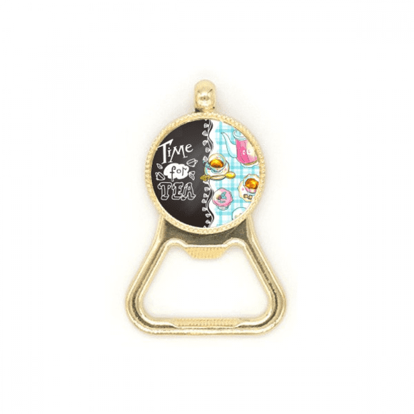 Time for tea Cupcake Teaport France Beer Bottle Cap Opener Stainless Steel Key Chain