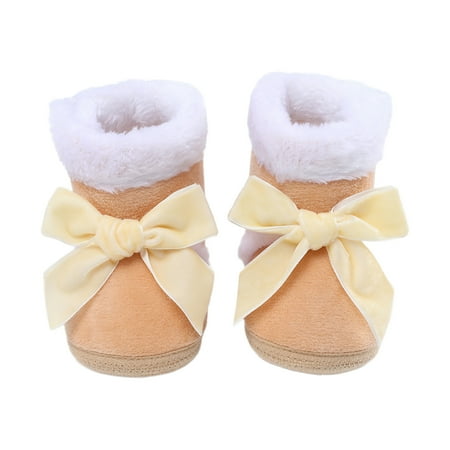 

Baby Boy Girl Boots Newborn Shoes Winter Snow Bowknot Anti-Slip Soft Sole Warm Infant Toddler Prewalker Booties