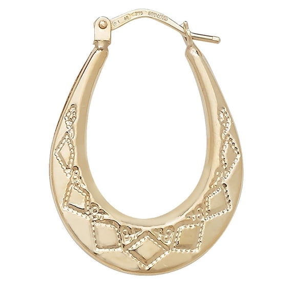 9k Gold Women Creole Earrings - 26mm*19mm