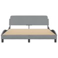 thumbnail image 2 of vidaXL Bed Frame with Headboard Light Grey 152x203 cm Fabric, 2 of 5