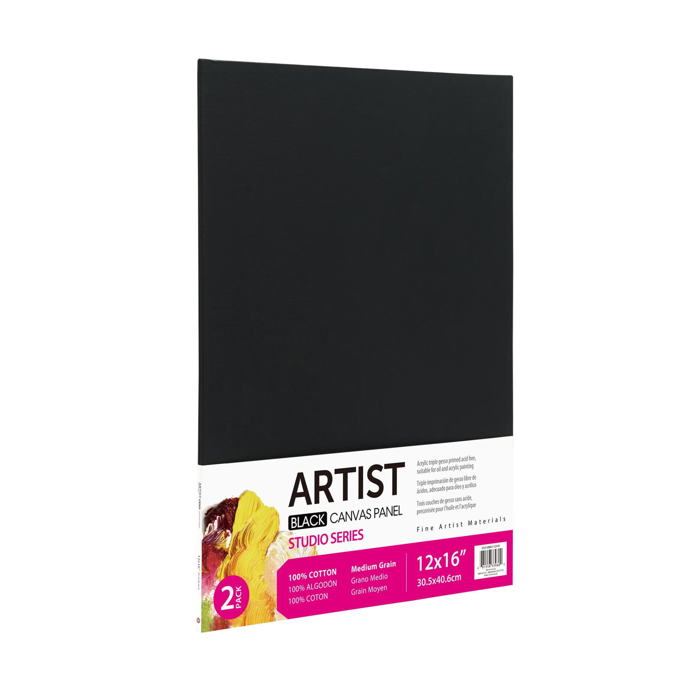 Gredak Black Canvases for Painting, 12x16 Inch 6-Pack Blank Black Canvas,  100% Cotton Stretched Canvas, Paint Supplies for Adult, Perfect Art  Supplies