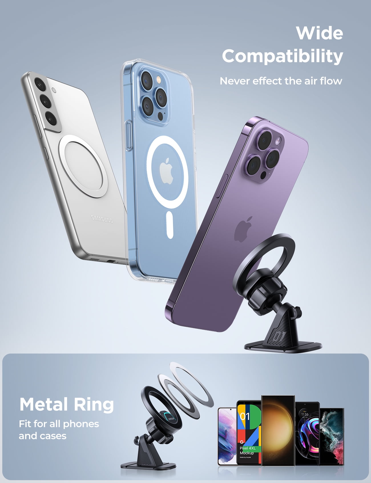 JOYROOM Magsafe Suction Cup Phone Mount, Vacuum Magnetic Phone Holder For Car, 360° Metal Strut - View #11