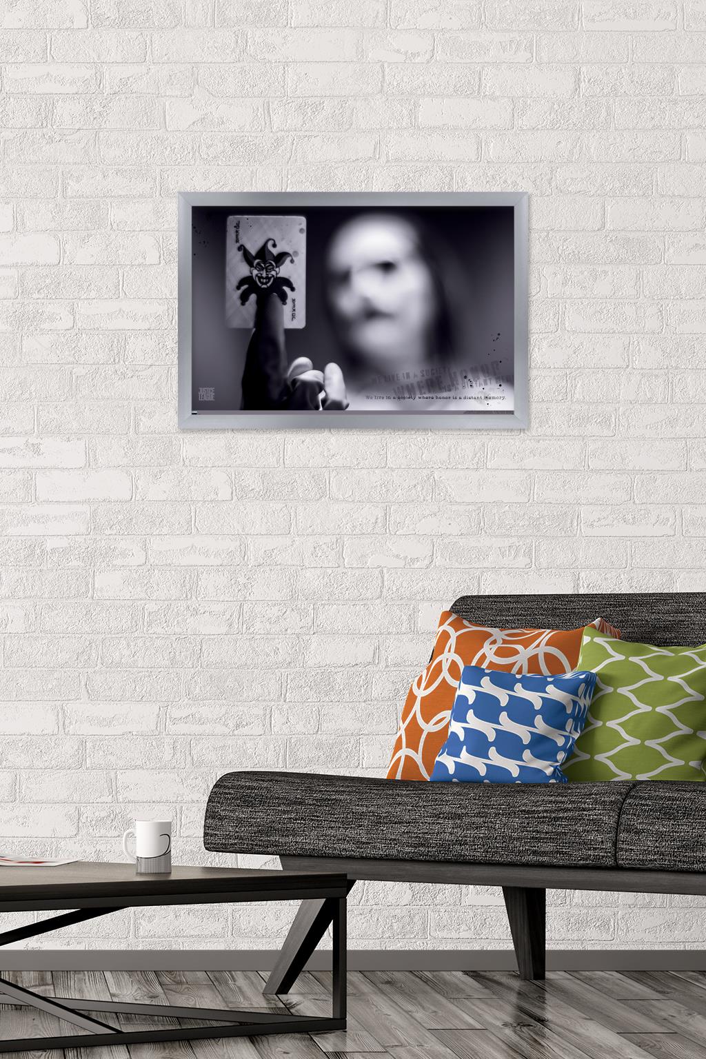 DC Comics Movie Zack Snyder's Justice League - Joker Card Wall Poster, 14.725" x 22.375" Framed
