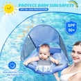 thumbnail image 3 of Baby Pool Float Non-Inflatable Solid Mambobaby Baby Swim Float Infant Pool Float with Canopy & Tail Toddler Pool Float with UPF 50+ Sun Protection for 3-24 Months Kids (Narwhals Light Blue), 3 of 9