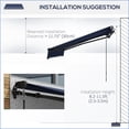 thumbnail image 5 of Retractable Patio Awning | 10' x 8' Manual Crank UV Resistant Shade for Deck Balcony Yard | Blue | Rectangle, 5 of 9