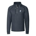 thumbnail image 2 of Men's Cutter & Buck Heather Navy Houston Oilers Throwback Logo Mainsail Sweater-Knit Half-Zip Pullover Jacket, 2 of 3