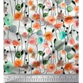 thumbnail image 1 of Soimoi Cotton Voile Fabric Leaves & Rose Watercolor Print Fabric by the Yard 56 Inch Wide, 1 of 3