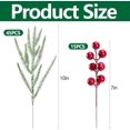 thumbnail image 2 of 60 Pcs Branches de Pin de Noël Neige Normale avec Tiges de Baies Rouges, Branches Artificielles de Sapin de Noël Enneigées, Aiguilles de Pin, Baies Blanches Givrées Fausses Verdure Tiges de Pin Normale pour Guirlande Décoration Maison, 2 of 7