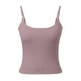 thumbnail image 5 of MIXUE Tank Top for Women Summer Solid Color Low Round Neck Adjustable Spaghetti Strap Padded Sleeveless Camisole Vest Womens Tank Tops Holiday Wear,Purple,M, 5 of 5