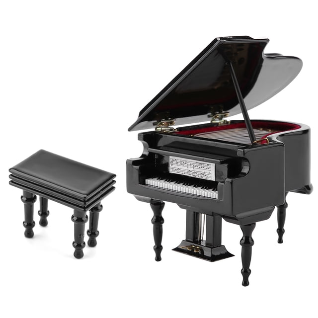 Exquisito modelo de mini piano de madera para exhibición, decoración para el hogar, cafetería, adorno