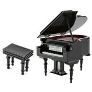 Miniature Piano Musical Instruments Ornaments, Grand Piano,wooden Mini Piano Model Music Display Stand Decoration Cafe Mini Piano Display Stand with Stool