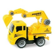 AZ Import AZImport T29A Take A-Part Construction Truck with 4 Different Forms, Dump Truck, Crane, Cement Mixer, Excavator
