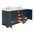 thumbnail image 5 of ARIEL Taylor 72 Inch Double Rectangle Sink Bathroom Vanity With Carrara White Quartz Countertop 1.5 Edge In Midnight Blue, 5 of 7