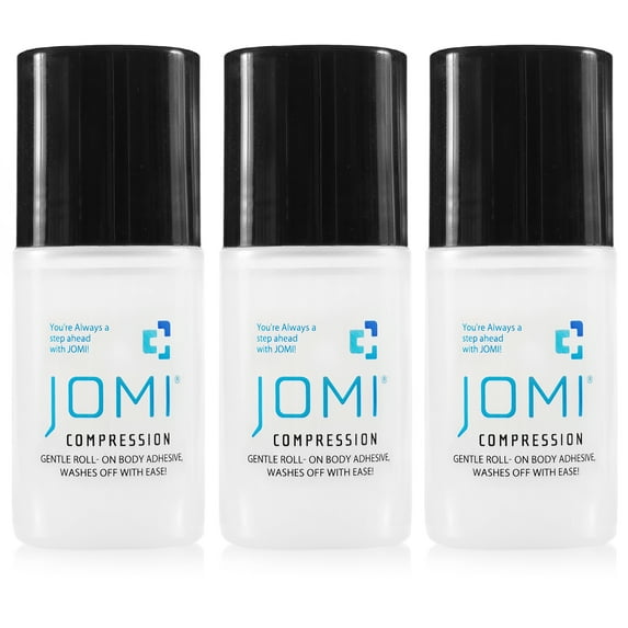 JOMI COMPRESSION Roll On Body Adhesive, Sweat Resistant, Washes Off With Ease 2 Ounces (3 Pack)