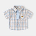 thumbnail image 2 of Wxirdiow Kids Button Up Shirts for Boys Short Sleeve Button Down Shirt Kids Dress Shirts Formal Uniform Shirt with Pocket Light Blue Size,3-4 Years, 2 of 9