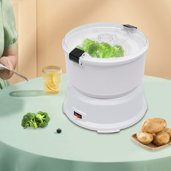 10.62*10.03inch 1kg Electric Potato Peeler Machine 85W Corded Electric White Automatic Potato Peeling Machine