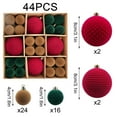 thumbnail image 2 of WEGFTDUOP 44 Pcs Velvet Christmas Balls Flocked Christmas Tree Ornaments Plastic Balls Xmas Decorative Hanging Ornaments Christmas Tree Decoration, 2 of 7