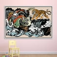 thumbnail image 6 of Dragon Vs Tiger Wall Art, Japanese Artwork, Japanese Tiger and Dragon Printed, Animal Art Canvas, Utagawa Kuniyoshi Canvas, Canvas Wall Decor - Black Framed, 6 of 9