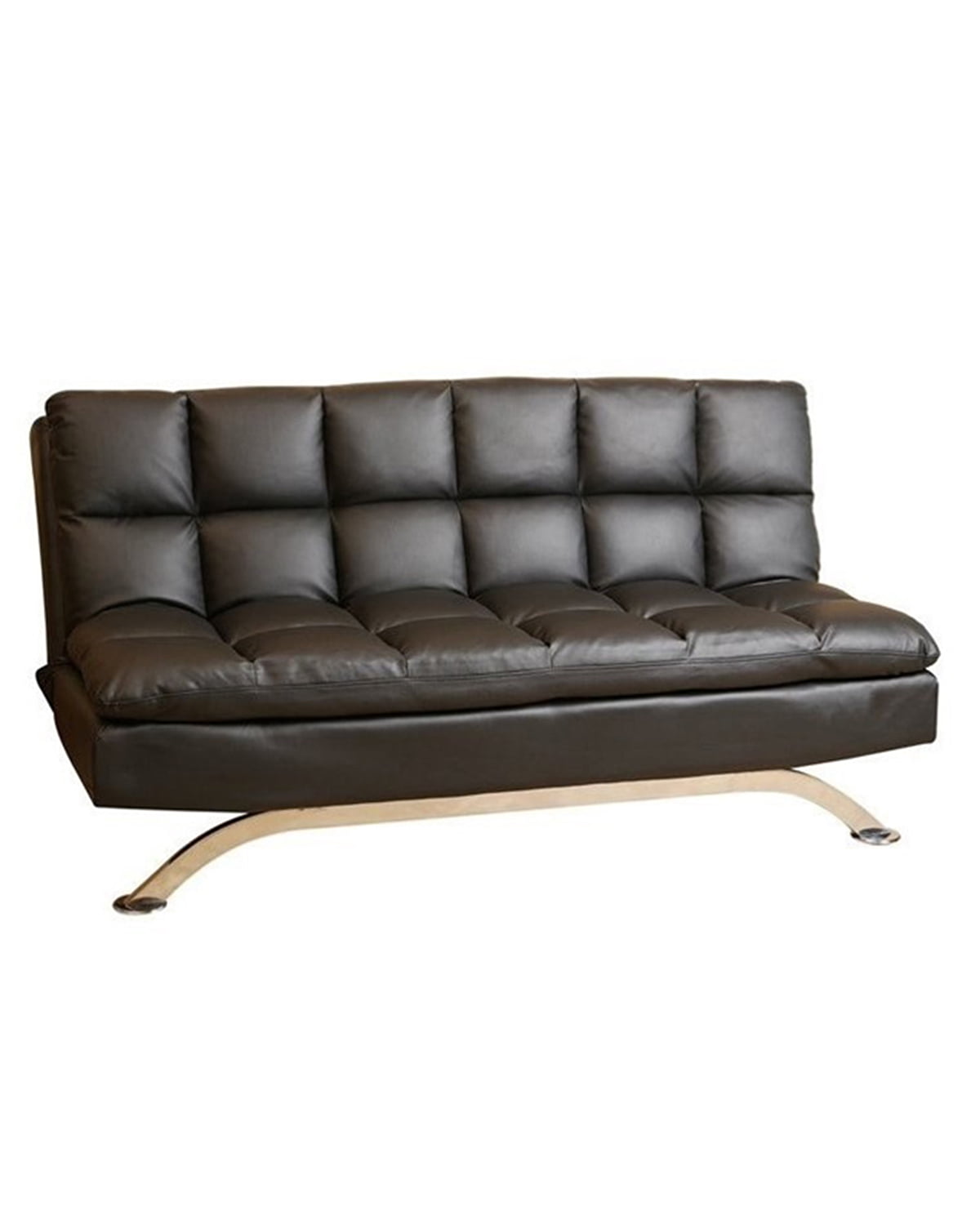 Deanna Leather Euro Lounger Sofa Black, Bonded Leather Euro Lounger