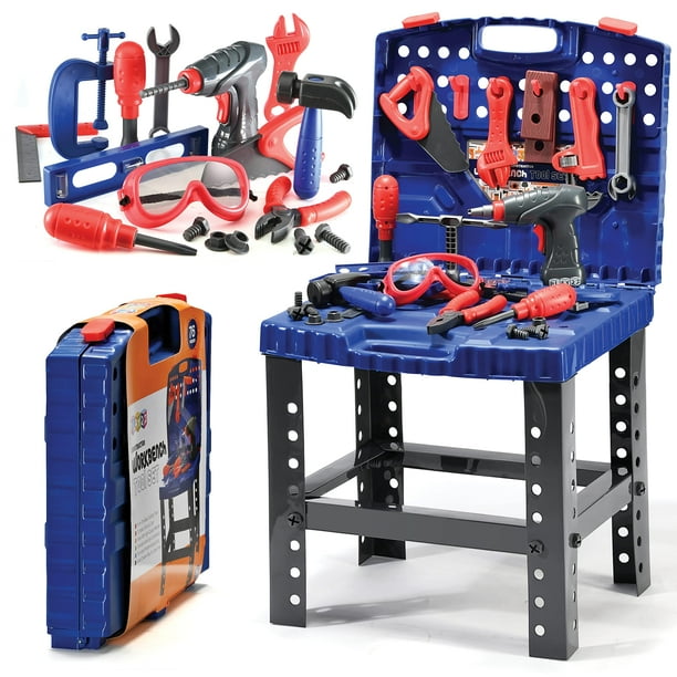 Juego de herramientas Bench Play22 Kids de 76 piezas con taladro electrónico STEM Toy