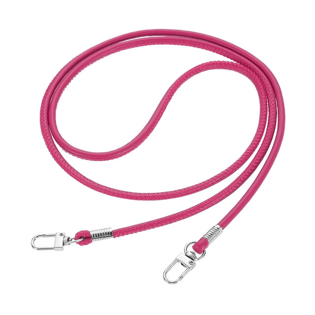 Correa de Reemplazo Cruzada, Correa de Cuero PU Suave y Delgada de 120cm para Pequeño Bolso, Cartera, Clutch, Funda de Teléfono (Rojo Rosa)