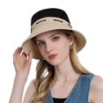 thumbnail image 3 of Shenmeida Unisex Hat Bucket Hat Contrast Color Lightweight Outdoor Hot Summer Beach Vacation Headwear, 3 of 5