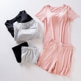 thumbnail image 3 of Ensembles de Pyjama pour Femmes Ensemble de Pyjama Décontracté d'Été à Bretelles Amples avec Coussin de Poitrine Manches Courtes et Shorts m, 3 of 6
