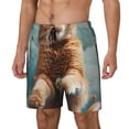 thumbnail image 2 of Uemuo Floating Cat And Donuts Pattern Mens Swim Trunks Quick Dry Board Shorts with Mesh Lining, Stretch Beach Shorts Quick Dry No-Chafing Board Shorts-Medium, 2 of 9