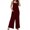 Wine, variant on Lisingtool Womens Overalls Women's Sleeveless Overalls Jumpsuit Casual Solid Summer Wide Leg Pants Jumpsuit Romper with Button Pockets Casual Jumpsuits for Women Dressy Black