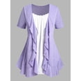 thumbnail image 1 of Camiseta Talla Extra Volantes y Lazo Frontal Rosegal  Camisetas tallas grandes, 1 of 5
