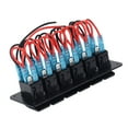 thumbnail image 1 of 6 Gang Rocker Switch, Backlit Heat Resistant LED Switch Panel Overload Protection  for Headlamp Fog Lamp Side Maker Light Red,Blue, 1 of 7