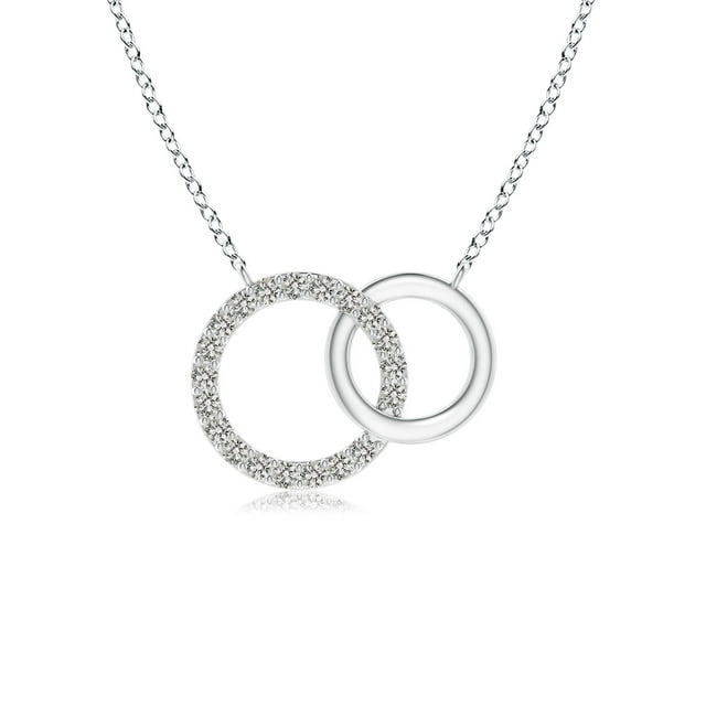 Angara Collier en Diamant Naturel - Collier Cercle en Diamants Emboîtables en Platine pour Femmes