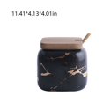 thumbnail image 3 of Yuarrent Condimento de cerámica nórdica, tarro de especias, caja de almacenamiento de sal, tapa de madera mate, botellas de condimentos, juego Cocina y Comedor Negro/ sencillo, 3 of 6