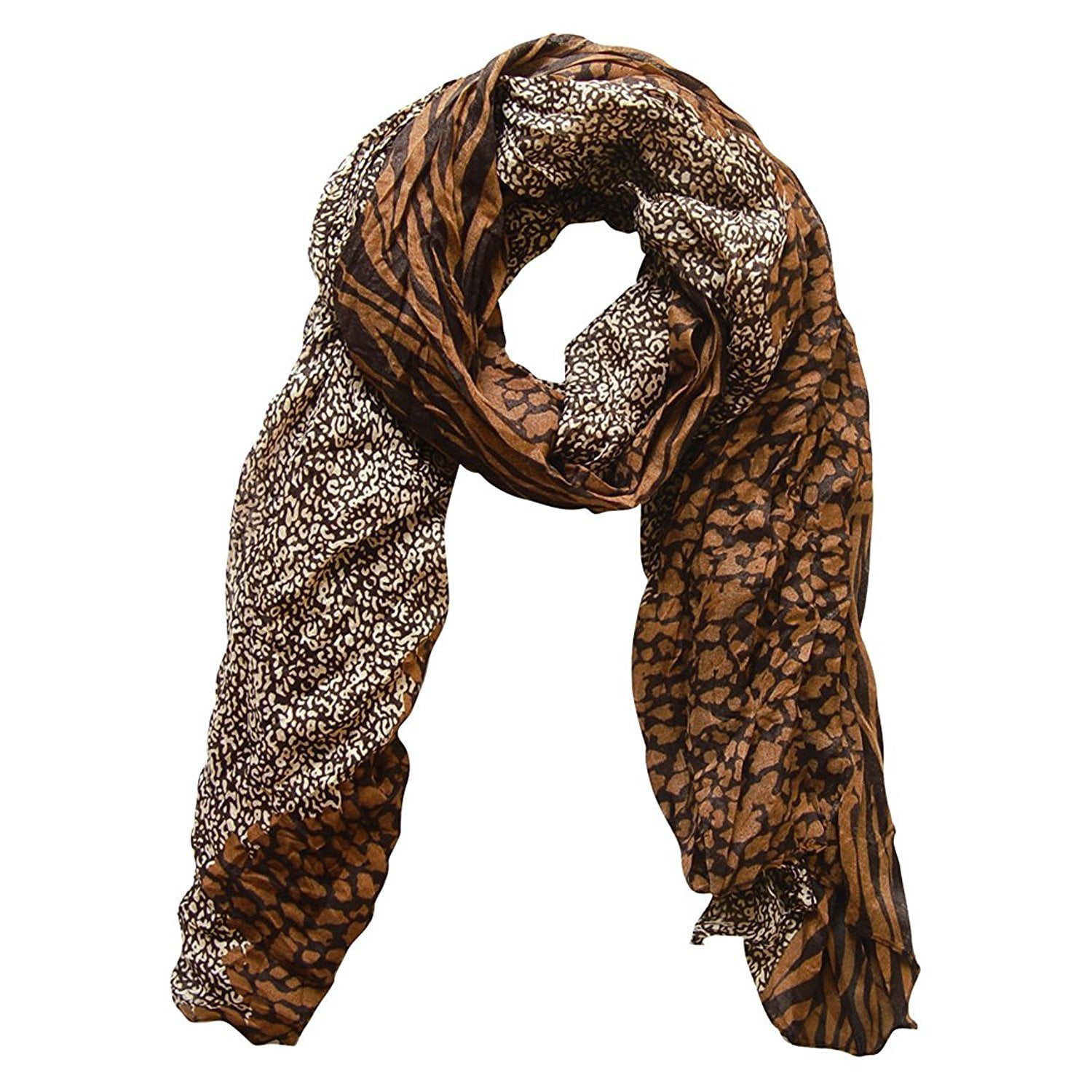 Women Leopard and Zebra Scarf Combi Printed Light Weight Long Scarves 