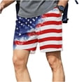 thumbnail image 3 of LEKWK Men 4Th of July Shorts Drawstring Lightweight Elastic Waist Shorts with Pockets Mid Rise Loose Fit Bermuda Shorts Casual Lounge Beach Vacation Everyday Wear Beige M, 3 of 7