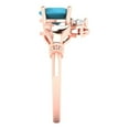 thumbnail image 3 of 1.06 ct Heart Cut Simulated Turquoise Claddagh 18K Rose Gold Womens Engagement Ring, 3 of 5