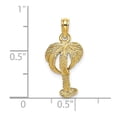thumbnail image 3 of Diamond2Deal 14K Yellow Gold 2-D Textured Palm Tree Pendant for Women (L- 0.63 in, W- 0.45 in), 3 of 4