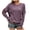 Purple, variant on Fesfesfes Women's Loose Long Sleeve Shirts Solid Color Lace Up Recreational Pullover Knitting Sweater Tops Tops on