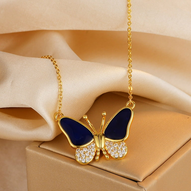 Color Changing Butterfly Necklace Color Changing Butterfly Necklace Magnetic Clasp Temperature Sensing Color Changing Butterfly Jewelry