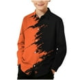 thumbnail image 2 of Mceream Boys Girls Print Color Block Shirts Casual Long Sleeve Button Down Party Shirts Tops Basic School Uniform Shirt Uniforme Escolar Para NiñOs 3-14 Years, 2 of 7