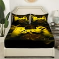 thumbnail image 3 of Erosebridal Teenage Gamer Sheet Set Queen, Gaming Video Game Bedding Sets Queen Size, Yellow Gamepad Room Decor 4-Piece, 3 of 7