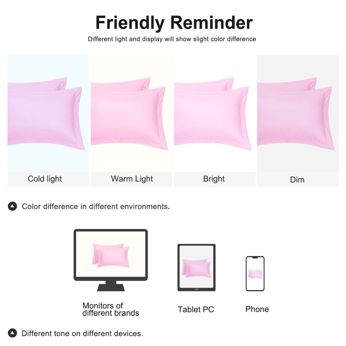 Unique Bargains 2-Pack Egyptian Cotton 300 Thread Count Solid Pillow Cases Pillow Shams  King Pink