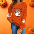 thumbnail image 2 of Women's Long Sleeve Sweatshirt Casual Crewneck Oversized Pullover Hoodies Fall Tops,S, 2 of 8
