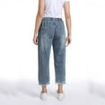 thumbnail image 4 of Women's Elastic Waist Cropped Jeans Baggy Drawstring Stretch Denim Pants with Pockets Style-1 S, 4 of 4