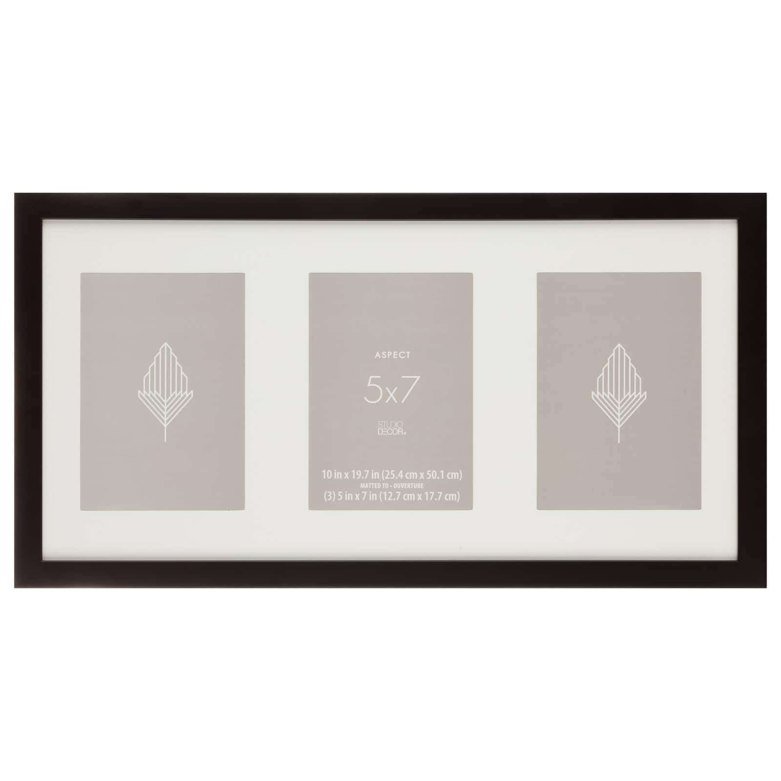 Studio Decor Aspect 3 Opening 5" x 7" Black Collage Frame