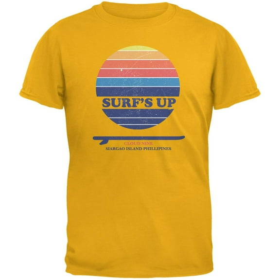Surf's Up Cloud Nine Beach Gold Adult T-Shirt - X-Large